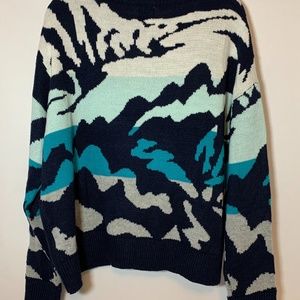 John & Jenn Abstract Crew Neck Pullover Sweater